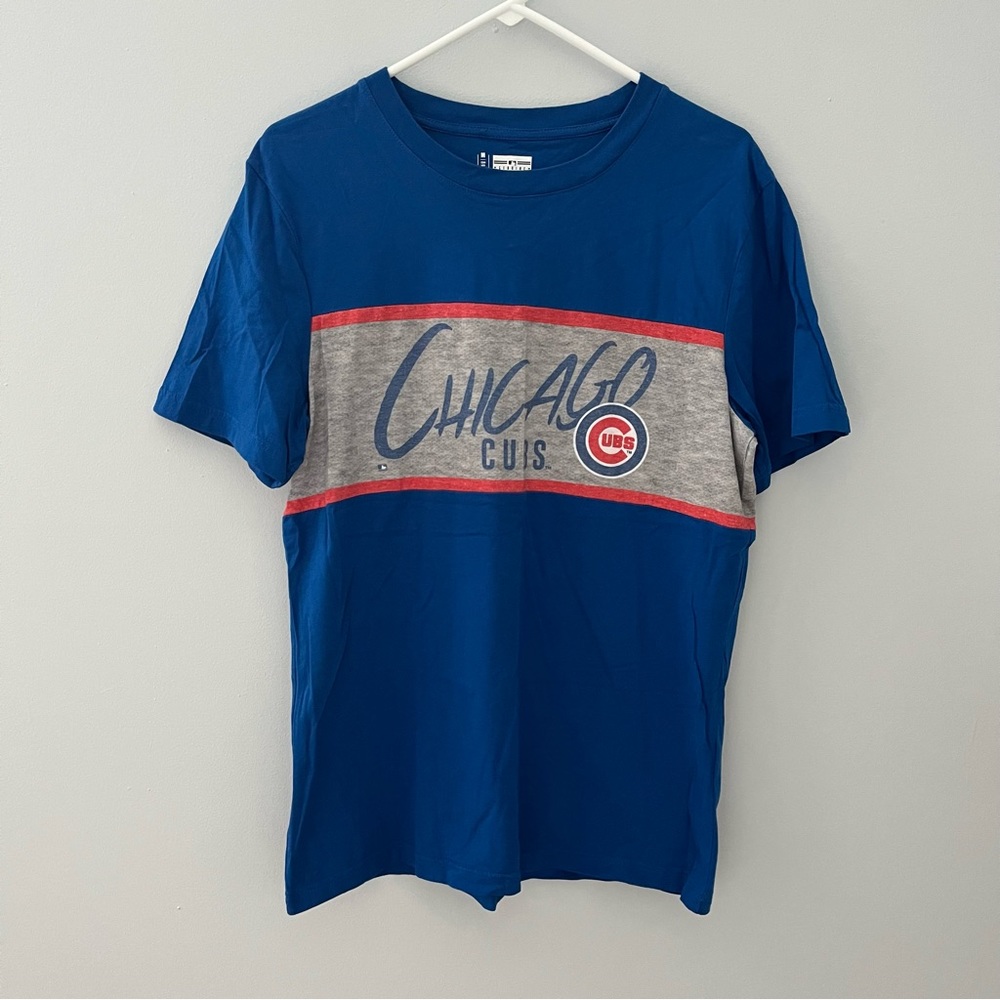 Chicago Cubs Shirt Mens Medium Blue Red Baseball MLB Cotton Crew Neck Casual